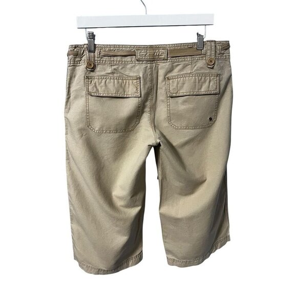 Abercrombie & Fitch Womens Beige Linen/Cotton Blend Bermuda Shorts, Beach, resor - Picture 2 of 10